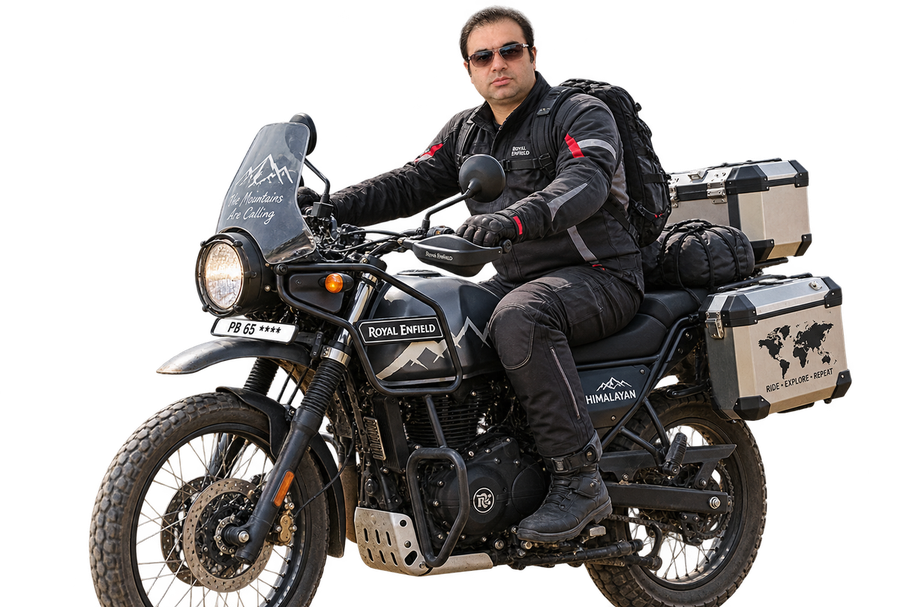 Dr. Mohit Sharma on his motorcycle