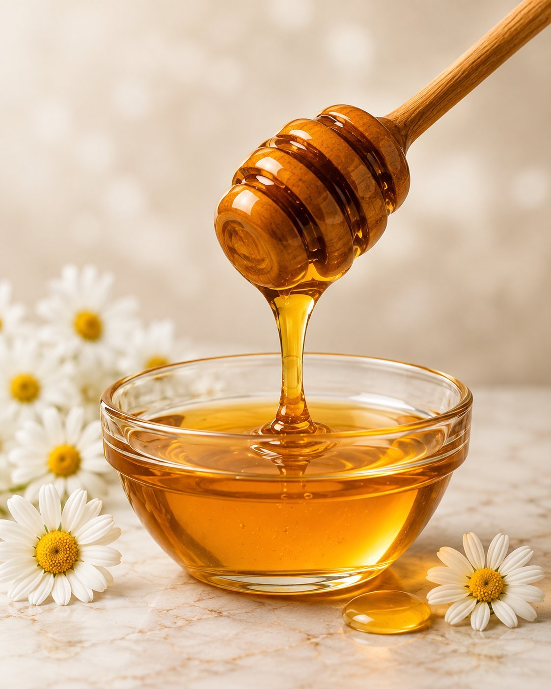 Honey Bowl With Daisies