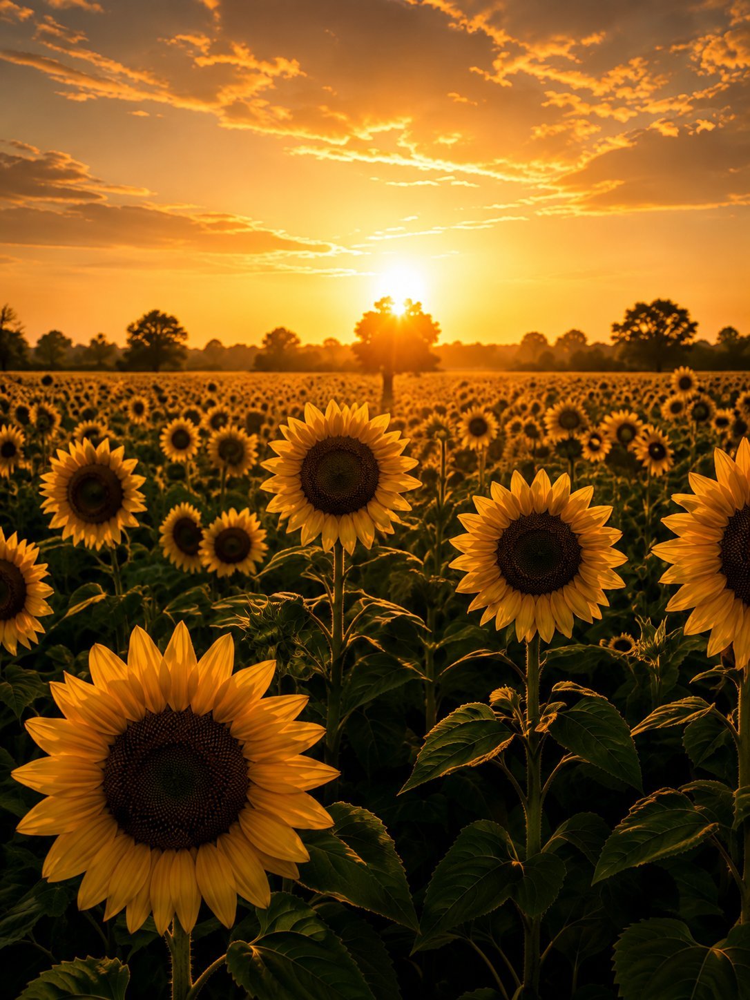Sunflower Field Sunset